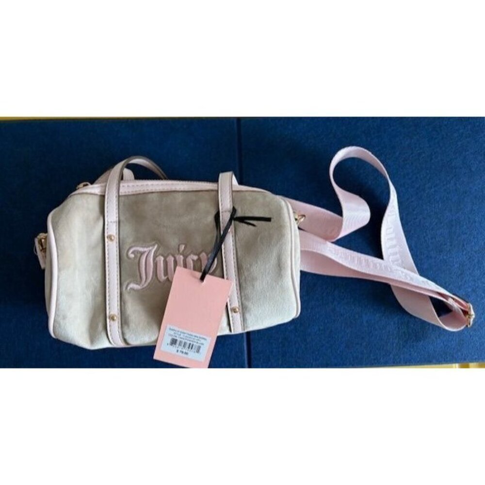 NWT Juicy Couture Queen Of Everything Velour Mini Barrel Bag - Picture 3 of 9